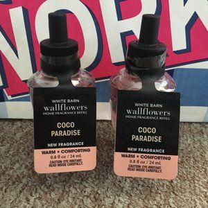 BBW Bath and Body Works (2) Coco Paradise Wallflowers Fragrance Refills